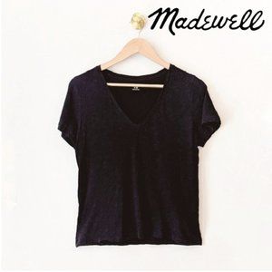 Madewell Cotton V Neck T-Shirt Black SZ Med